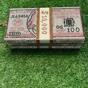 Ladies Blinged Out Money Clutch
